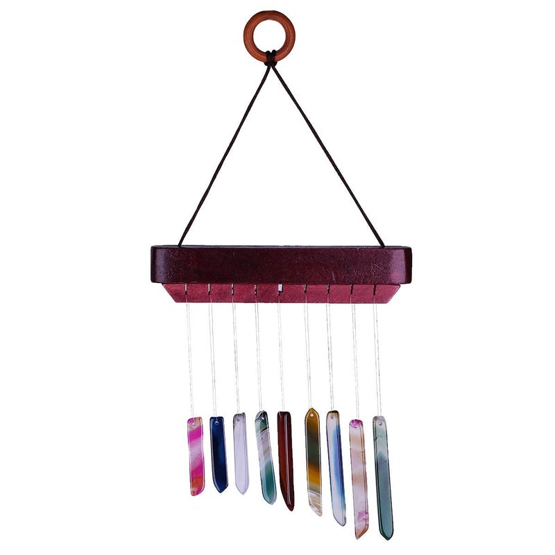 Rockcloud Agate Slices Geode Wind Chime Home Garden Decoration Figurine - Image 2